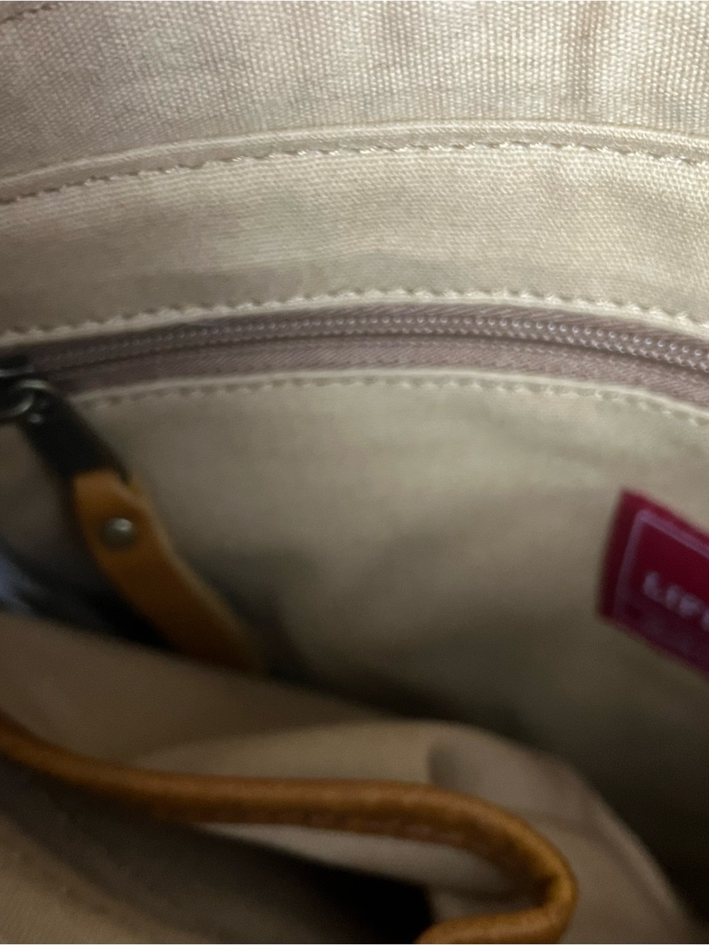 DULUTH TRADING CO Classic Leather Crossbody Tote - Tan - Picture 9 of 9